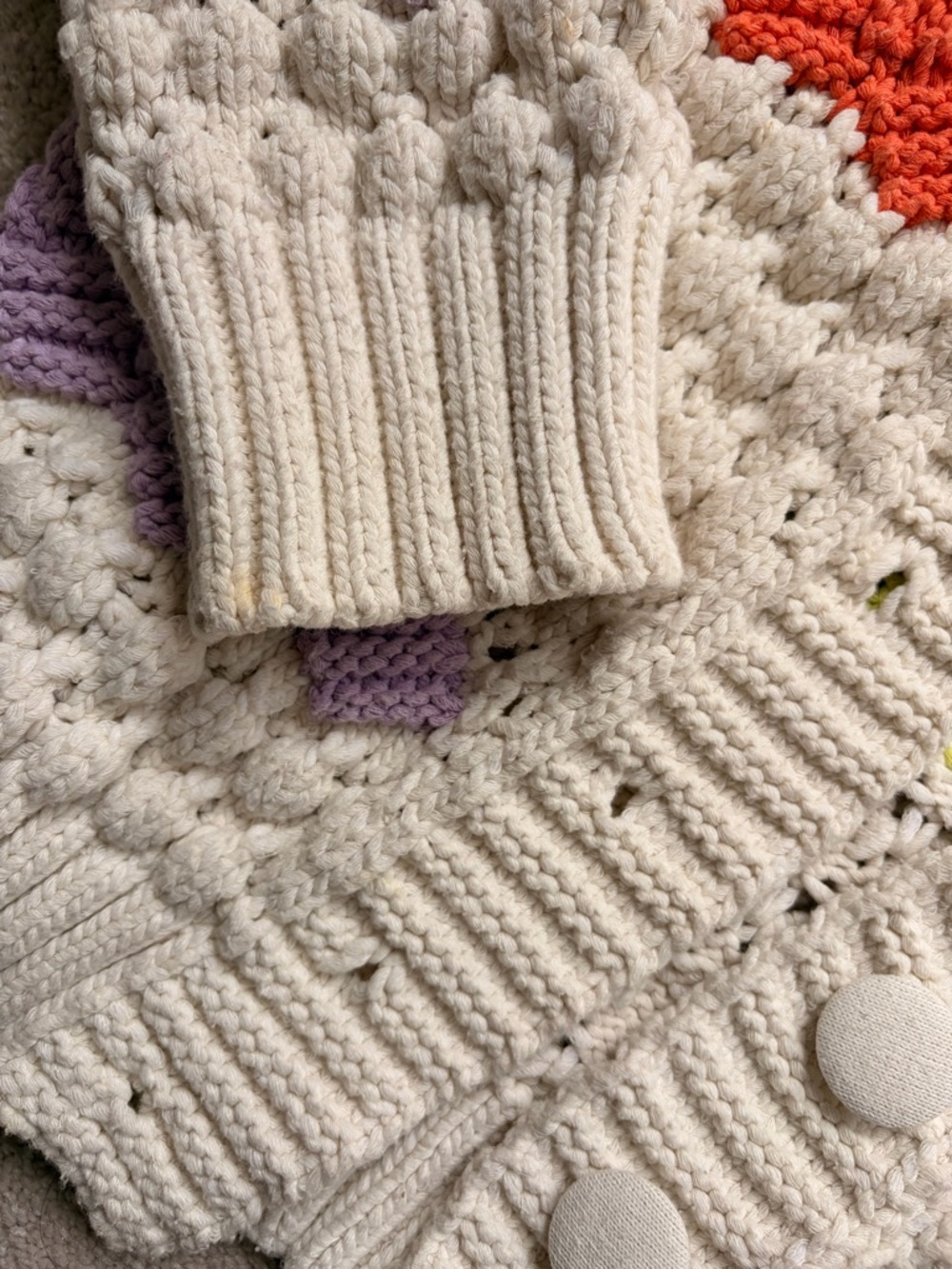 ZARA Chunky knit cardigan - sweater colorblock - Small - Picture 6 of 7